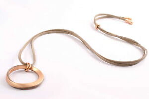 【送料無料】アクセサリー ネックレス レザーベージュチェーンピンクゴールドle bijou in pelle catena beigeoro rosa 80 cm