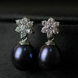 【送料無料】アクセサリー ネックレス パールデアルジェントネージュハイライトboucles doreilles clou perle de culture grise noire argent 925 fleur neige