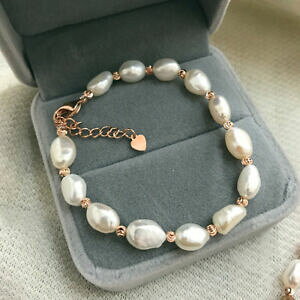 �y���������z�A�N�Z�T���[�@�l�b�N���X�@�u���X���b�g�p�[���f�o���b�N�u����bracelet perle de culture baroque blanc brillant irregulier artisanal tz4