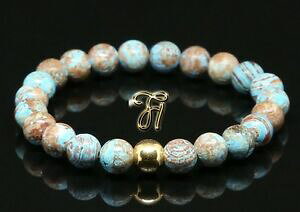 �y���������z�A�N�Z�T���[�@�l�b�N���X�@�J�t�u���X���b�g�J�t�r�[�Yautunno jaspis 925er sterling argento dorato bracciale bracelet perle bracciale 8mm