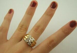 �y���������z�A�N�Z�T���[�@�l�b�N���X�@�v���[�N�~�N����bague en plaque or 18k 5 microns poinconee neuve en taille 52