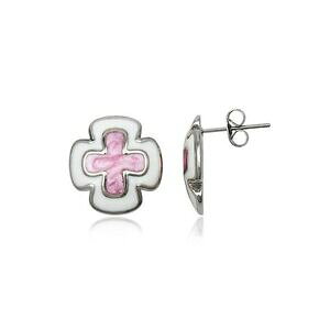 yzANZT[@lbNX@COCORCfsNzCgXeXX`[Giorecchino orecchini a bottone modello crux biancorosa acciaio inox 316l smalto