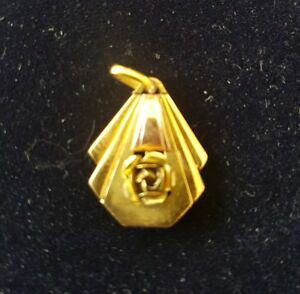 �y���������z�A�N�Z�T���[�@�l�b�N���X�@�v���[�N�A�[���f�R���[�Y�I�[antiquite bijoux plaque or oria pendentif art deco rose haut 25 cm larg 18 cm