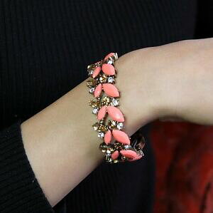 yzANZT[@lbNX@JtIWIWibracciale da donna elastico foglie arancione cristallo originale sera matrimonio