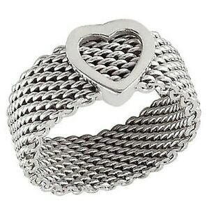 yzANZT[@lbNX@X^[OVo[lbg[NuC_Odonna argento sterling 925 cuore a rete fede nuziale 8mm anello