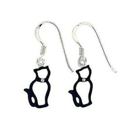 【送料無料】アクセサリー　ネックレス　スターリングシルバーイヤリングtoc ragazze argento sterling gatto nero orecchini pendenti aperti