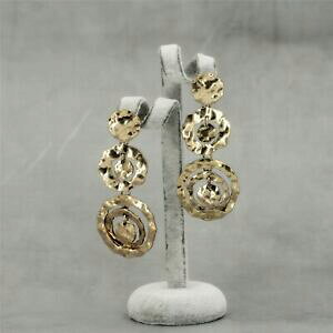 �y���������z�A�N�Z�T���[�@�l�b�N���X�@���b�L�s���A�[���f�R�C�������O�}���`�T�[�N�����b�V��orecchini a perno dorato art deco lungo multi cerchio a maglie metallo a10