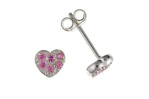yzANZT[@lbNX@X^[OVo[sNCOsargento sterling rosa orecchini a perno con zirconi a cuore in nuovo