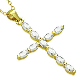 yzANZT[@lbNX@X^[OVo[CG[J[S[hNXy_glbNXargento sterling 925 giallo color oro croce cz religioso collana con ciondolo,