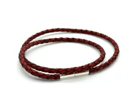 【送料無料】アクセサリー　ネックレス　スターリングシルバーダブルブレスレットintrecciato rosso marrone pelle con argento sterling doppio avvolto bracciale fatto a mano