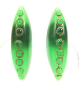 【送料無料】アクセサリー　ネックレス　イヤリングクリップバックエスノグリーンゴールドsoho orecchini clips ethno resina verde oro resin resina retro 1980s