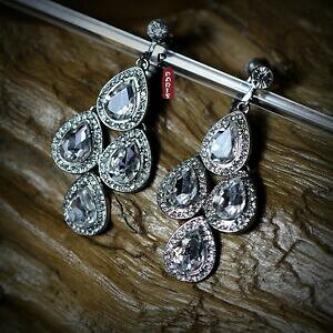 �y���������z�A�N�Z�T���[�@�l�b�N���X�@�C�������O�N���b�v�h���b�v�i�V�V���o�[���g���I���W�i��orecchini clip candeliere goccia pera argentato retr originale regalo c1