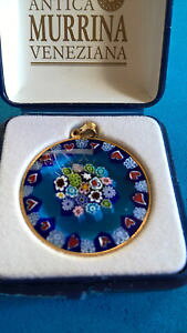 �y���������z�A�N�Z�T���[�@�l�b�N���X�@�A���W�F���gpendentif antica murrina veneziana en argent 925