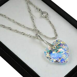 yzANZT[@lbNX@X^[OVo[lbNXNX^n[gXtXL[NX^925 argento sterling collana crystal ab 18 mm cuore cristalli di swarovski