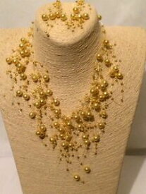 【送料無料】アクセサリー　ネックレス　ネックレスビーズファッションペンダントイヤリングセットdichiarazione collana di perle perline collare bib orecchini pendenti set da donna fashion