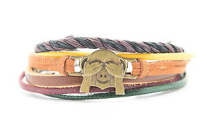 �y���������z�A�N�Z�T���[�@�l�b�N���X�@�J�t�T��emoticons bracciale see no evil scimmia artigianale