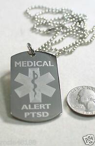 yzANZT[@lbNX@Vo[XeXX`[v[glbNXmedical alert ptsd argento acciaio inox collana con targhetta incisione gratuita