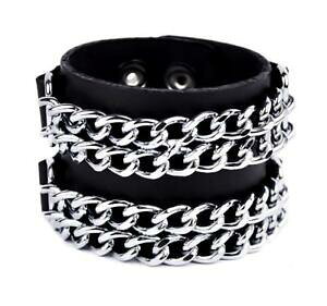 yzANZT[@lbNX@_uJtuXbg^pNduplice catenina argento pelle di qualit cinturino bracciale goth punk metallo