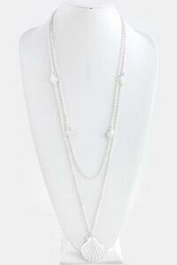 �y���������z�A�N�Z�T���[�@�l�b�N���X�@�V���o�[�V�F���l�b�N���X�u�e�B�b�Nd25 lunga livellata testurizzate argento conchiglia collana boutique