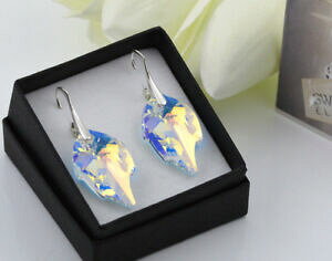 yzANZT[@lbNX@X^[OVo[[tCONX^XtXL[NX^925 argento sterling orecchini foglia 26 mm * crystal ab * cristalli di swarovski