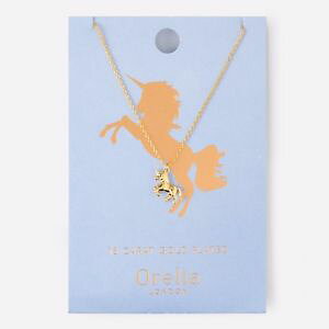 �y���������z�A�N�Z�T���[�@�l�b�N���X�@�y���_���g���j�R�[���l�b�N���X�o�b�O�A���vorelia placcato oro pendente charm unicorno mitica collana, elegante borsa regalo amp;