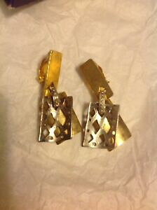 �y���������z�A�N�Z�T���[�@�l�b�N���X�@�p���C�������O�N���b�v�I��modernist delphine nardin paris nuovi e mai indossati orecchini a clipon
