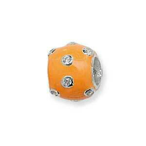 yzANZT[@lbNX@X^[OVo[IWr[h925 argento sterling arancione sparsi crystal bead charm