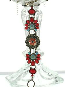 yzANZT[@lbNX@uXbgS[fbh^[RCYO[gbraccialetto etnico dorato rosso turchese fiore verde retr ct2