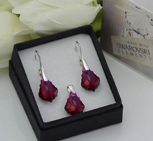 yzANZT[@lbNX@XtXL[NX^obNCOVo[Zbg925 orecchini argentoset realizzato con cristalli swarovski 16mm baroccoruby ab