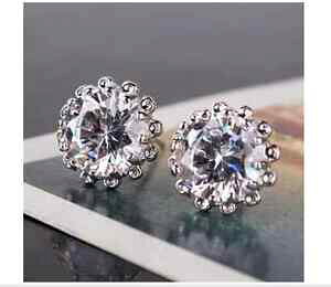 �y���������z�A�N�Z�T���[�@�l�b�N���X�@�C�������O�s���z���C�g�S�[���h���E���h�z���C�g�N���X�^���g�p�[�Yorecchini a perno delicato 18 kt oro bianco riempito rotondo bianco topazio cristallo rega