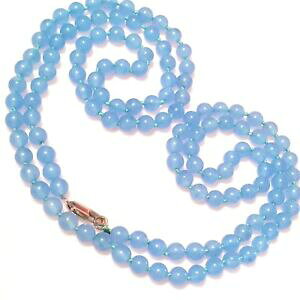 yzANZT[@lbNX@lbNXmolto lungo blu quarzo gemstone collana, lungo 38