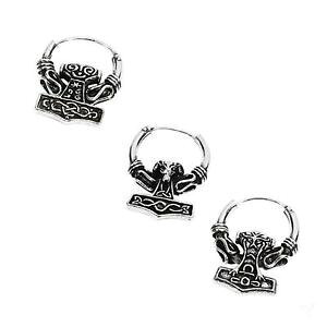 yzANZT[@lbNX@X^[OVo[COPgn}[925 sterling argento orecchini celtico creolen thors hammer vichinghi mjoelnir 16mm