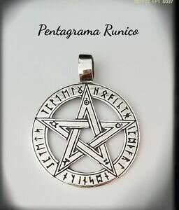 yzANZT[@lbNX@v^pentagrama runas colgante collar pentagrama pagana wicca druida plata 925