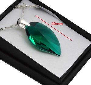 yzANZT[@lbNX@X^[OVo[lbNXGhXtXL[NX^[t925 argento sterling collana * foglia di smeraldo * 2840 cristalli di swarovski