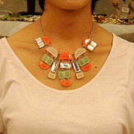 【送料無料】アクセサリー　ネックレス　コリアーアールデコベージュオリジナルcollier art deco gomtrique corail vert beige moderne original soire ks 2