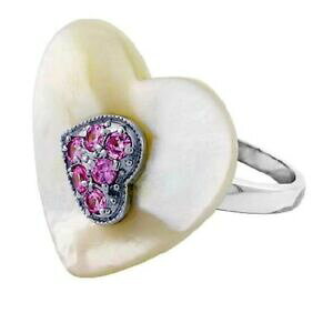 yzANZT[@lbNX@OX^[OVo[p[sNanello argento sterling a cuore madreperla w di qualit rosa