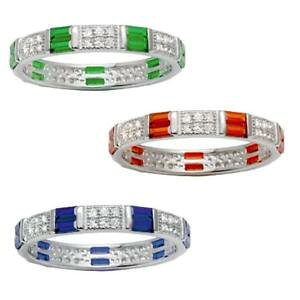 yzANZT[@lbNX@X^[OVo[JtOargento sterling con motivo bracciale eternity anello wtrasparente amp; colorato