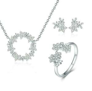 yzANZT[@lbNX@t[X^[v`ibLOCOlbNXZbggypsophila fiore a stella placcato platino anello set orecchini collana b01