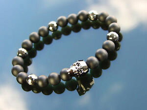 yzANZT[@lbNX@Yw}^CgIjLXVo[XibvCXJuXbgXtXL[NX^mens ematite onice teschio braccialetto con cristalli swarovski in arg