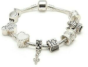�y���������z�A�N�Z�T���[�@�l�b�N���X�@�u���X���b�gle ragazze prima comunioneconferma bracciale con charm argento placcato