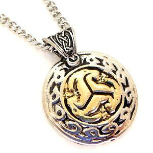 �y���������z�A�N�Z�T���[�@�l�b�N���X�@�s���[�^�[�S�[���h�{�b�N�X�o�C�L���O�o�C�L���O�l�b�N���X�y���_���gnuovo peltro placcato oro trefot viking collana con pendente vichinga in confezione regal