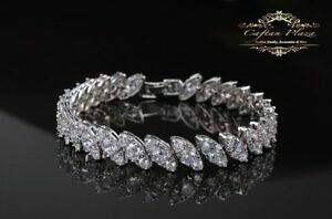 yzANZT[@lbNX@ejXuXbguXbgXtXL[NX^zCgS[hbracciale tennis donna bracelet 18k bianca oro con swarovski cristalli aaa nuovo