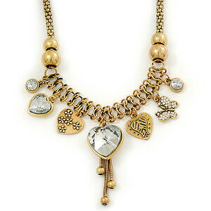 yzANZT[@lbNX@re[WS[hlbNXbVZ`vintage bruciare gold charm cuore amp; farfalla collana mesh 40cm lunghezza6cm e