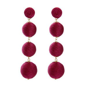 �y���������z�A�N�Z�T���[�@�l�b�N���X�@���b�L�s���C�������O�p�[��orecchini a perno dorato lungo perla filo cotone rosso artigianale xx20