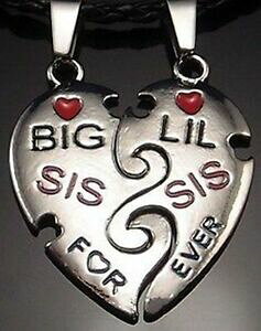 yzANZT[@lbNX@s[^[rbOlbNX`F[×nuovo peltro big lil poco sis sorella famiglia amicizia collana portachiavi regalo x2