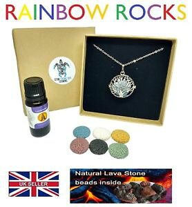 �y���������z�A�N�Z�T���[�@�l�b�N���X�@�A���}�e���s�[���_�C�����Z�b�g�c���[gift set aromaterapia grande albero della vita con medaglione lava stone diffusore olio