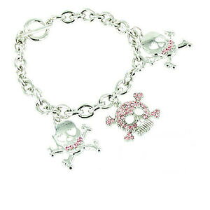 �y���������z�A�N�Z�T���[�@�l�b�N���X�@�X�J���u���X���b�gbling teschio bracciale con charm pi colori disponibili