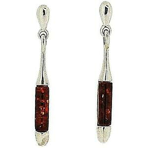 �y���������z�A�N�Z�T���[�@�l�b�N���X�@�R���N�V�����X�^�[�����O�V���o�[�R�j���b�N�I�����W�h���b�v�C�������Othe olivia collection sterling silver bullet cognac amber drop earrings