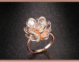 【送料無料】アクセサリー　ネックレス　リングピンクゴールドクリスタルクリスマスlusso anello da donna oro rosa 18k pl cristallo regalo di natale presente