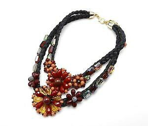 yzANZT[@lbNX@RA[h{h[cc697 * collier plastron double cordons tresss et fleurs perles mode bordeaux